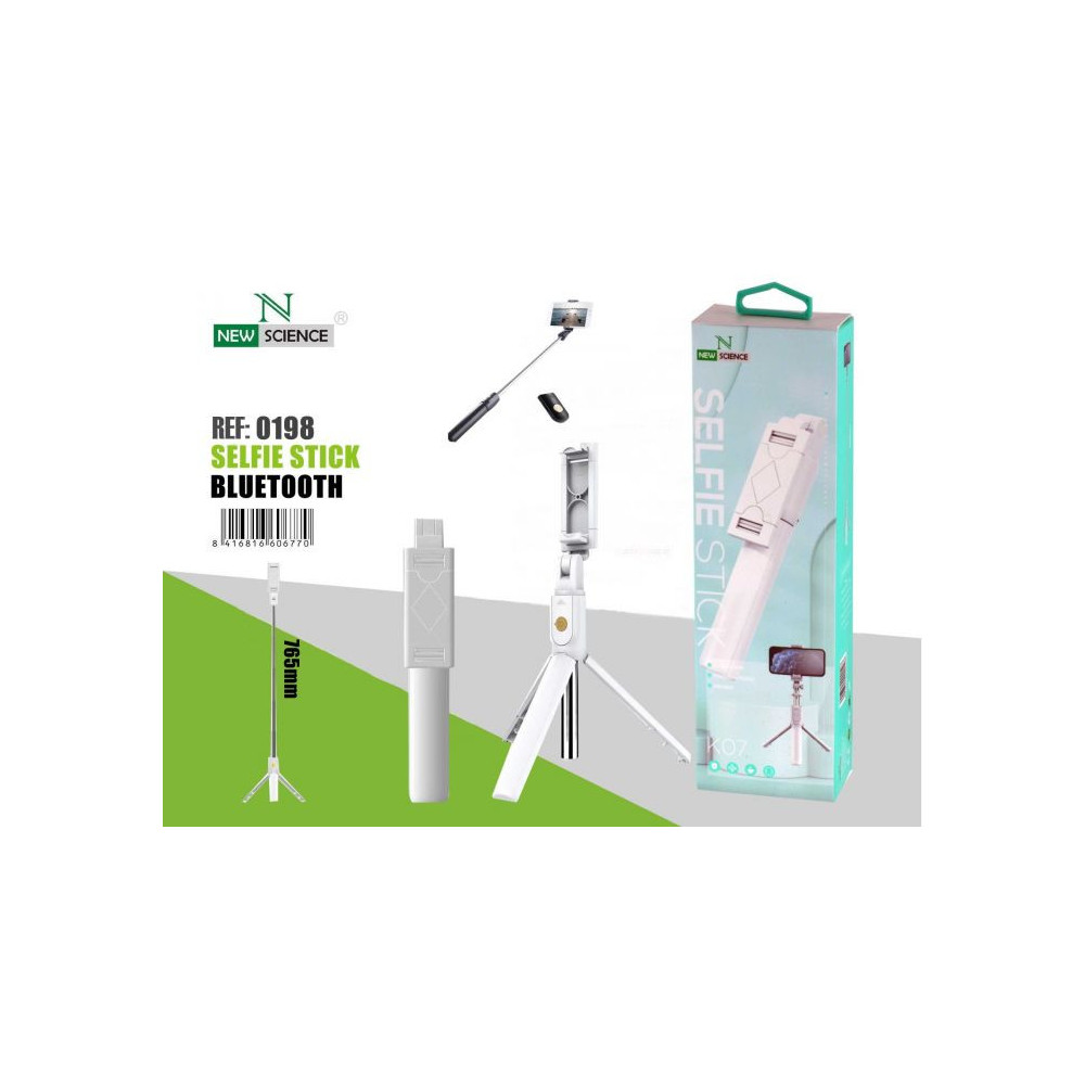 New Science K07 White Selfie Stick With Tripod