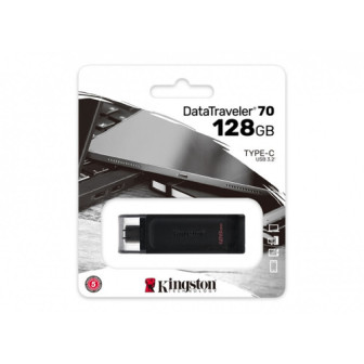 Pendrive Kingston 128gb Preto Data Traveler 70 3.2 Usb-C