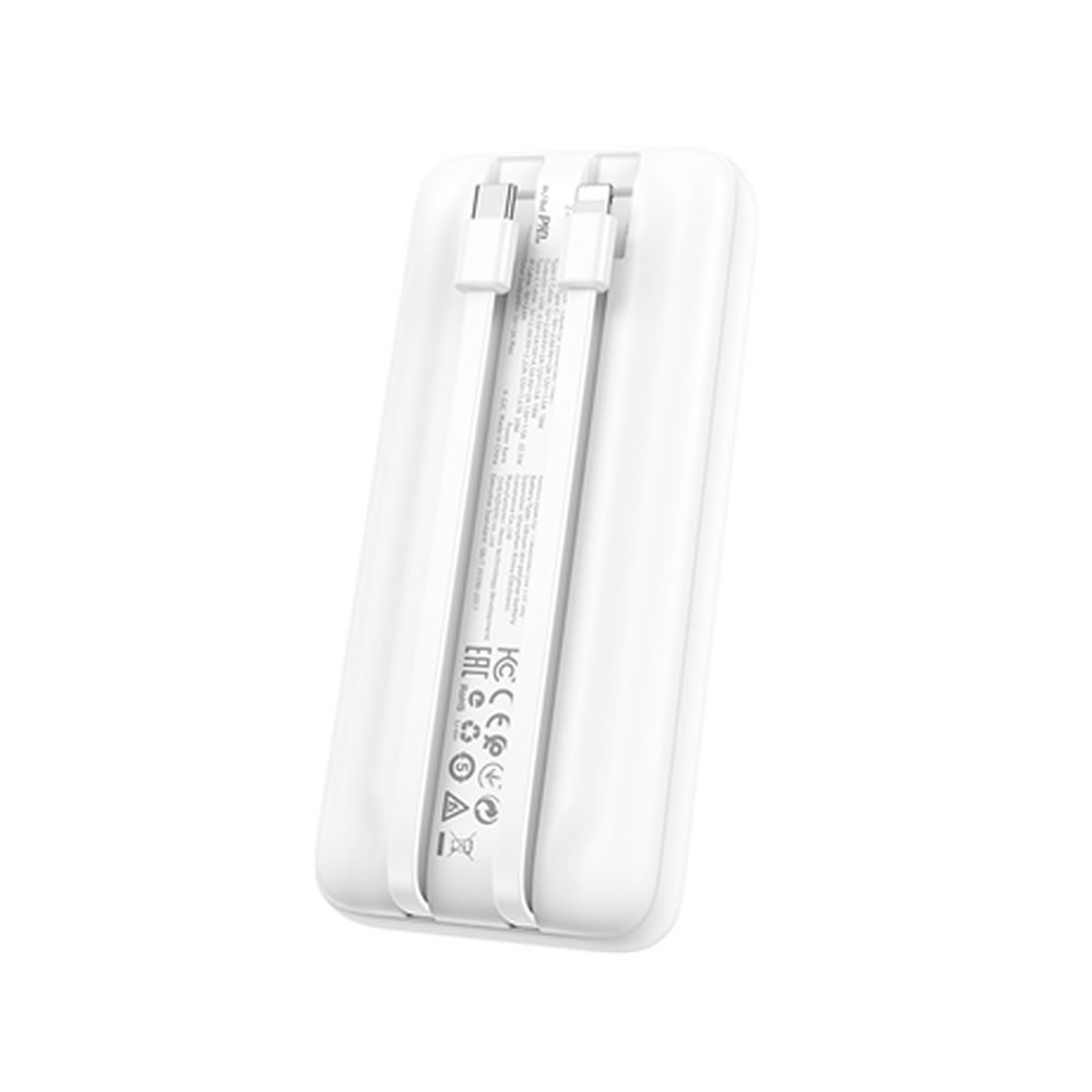 Power Bank Borofone BJ22A Branco 20000mAh Dual Port USB E Tipo-C