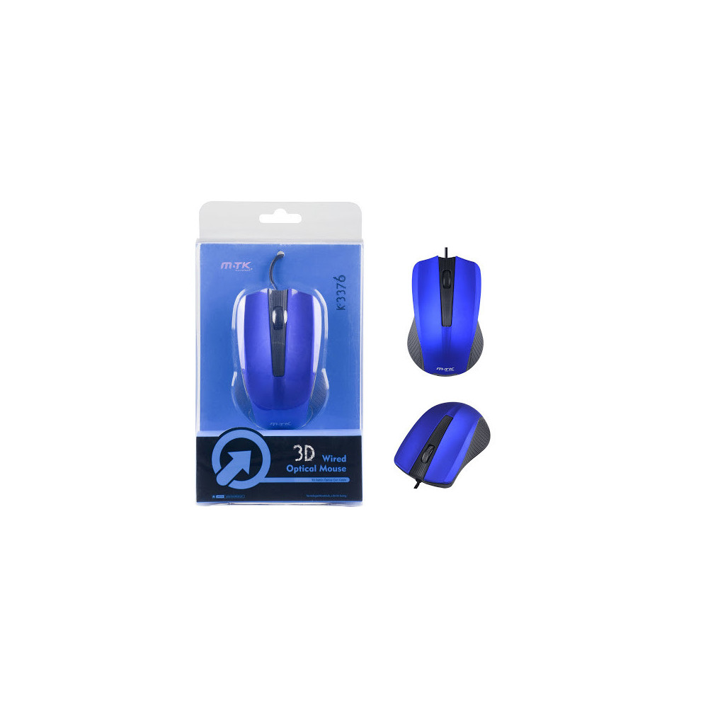Ratón Con Cable USB MTK K3376 ABS 3D 1000 DPI 1,4m Azul