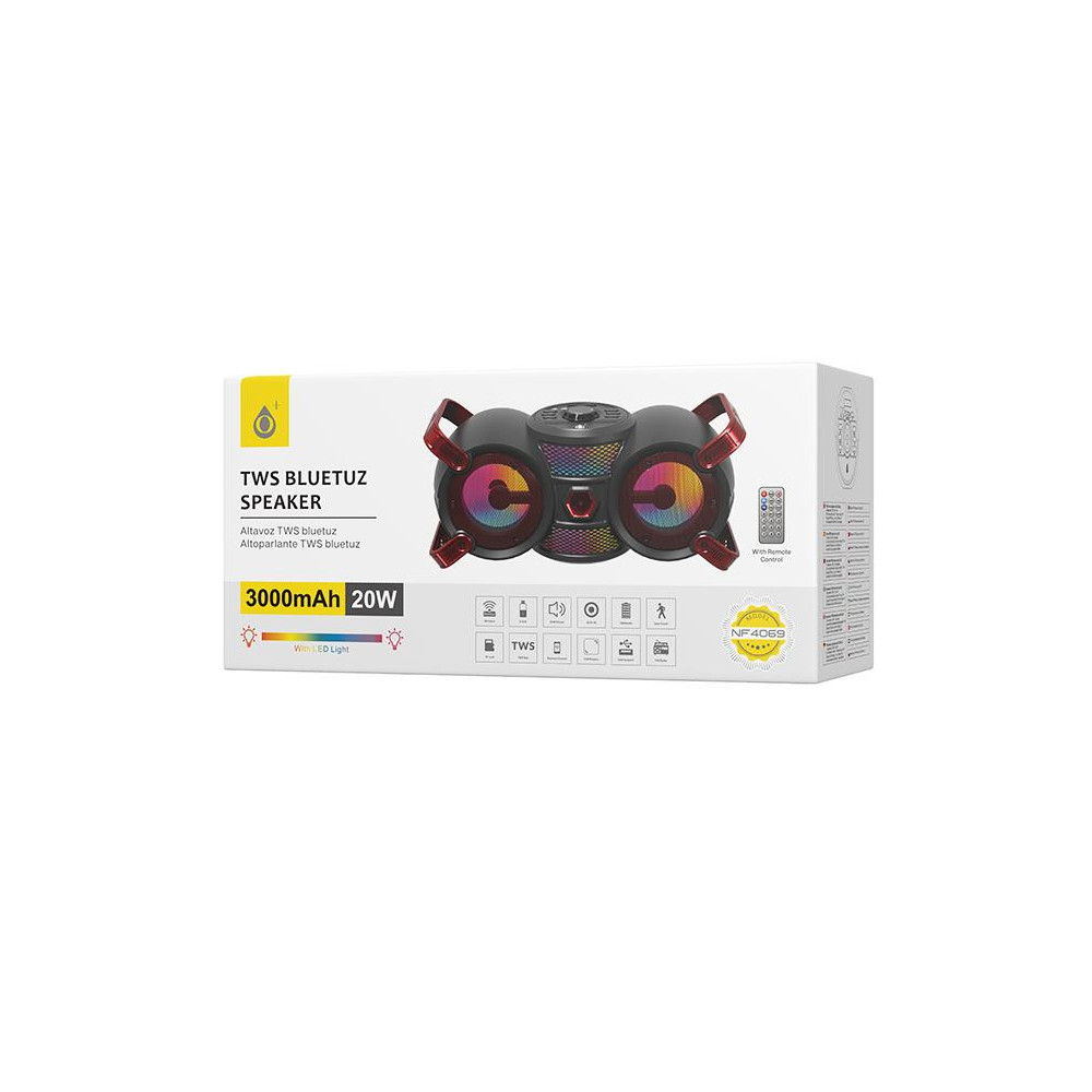 Coluna Bluetooth One Plus Nf4069 Vermelho