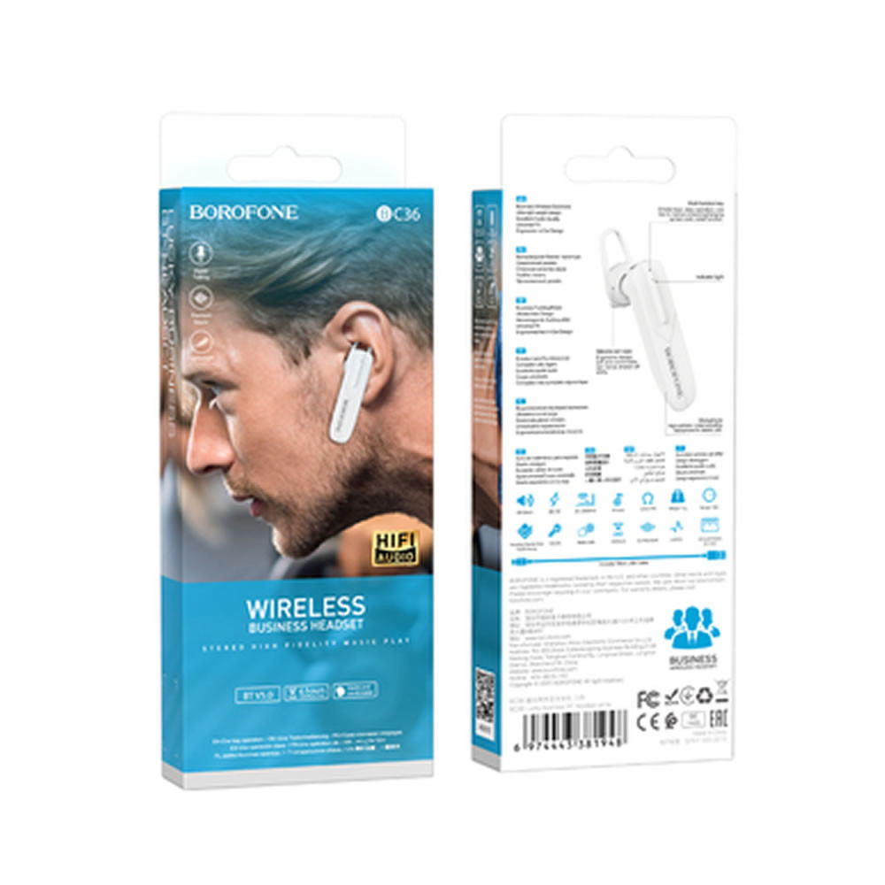 Auricular Wireless Borofone Bc36 Branco