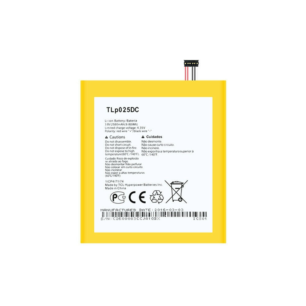Bateria Alctael Alctael Pixi 4 6.0,8050d Tlp025dc 2580mah