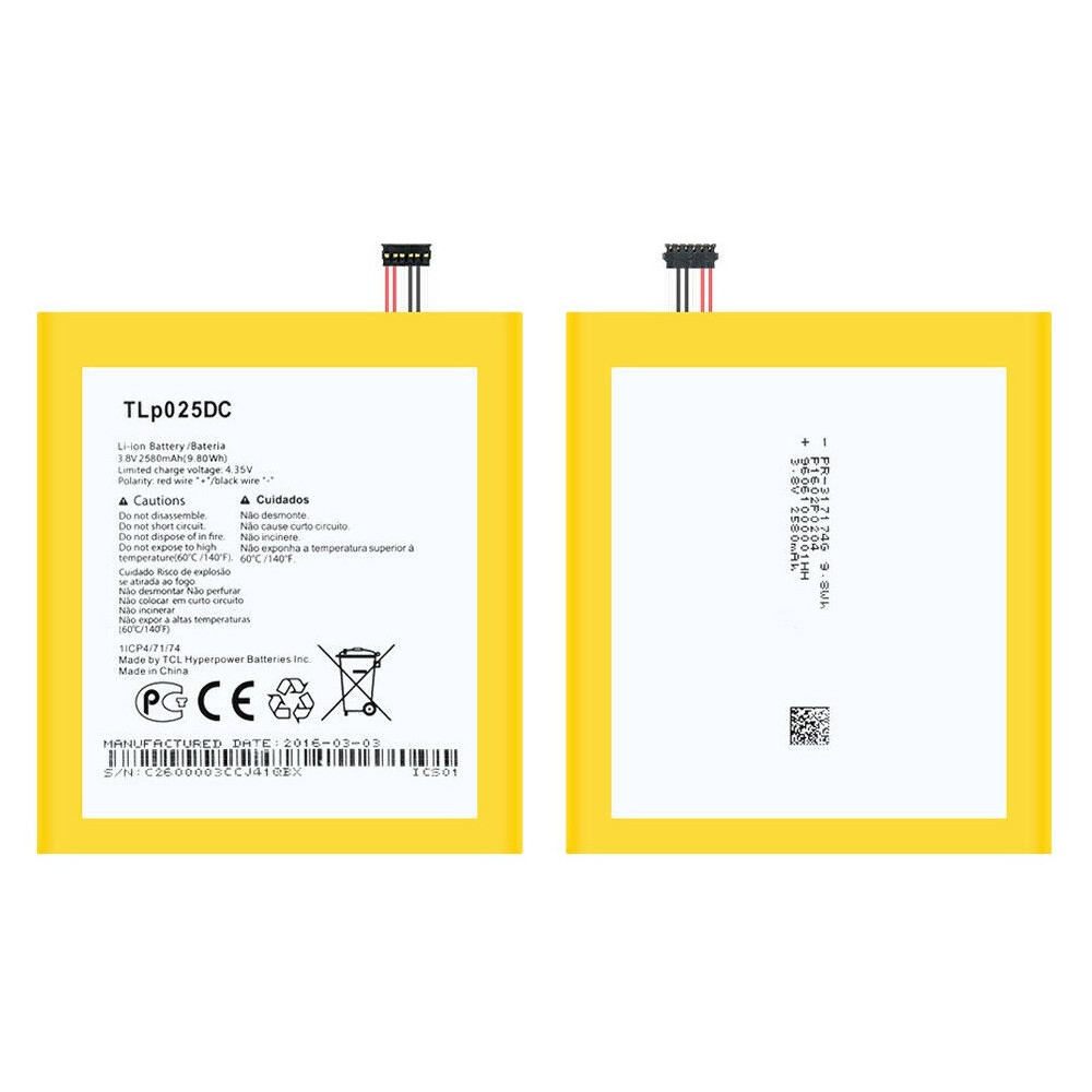 Bateria Alctael Alctael Pixi 4 6.0,8050d Tlp025dc 2580mah