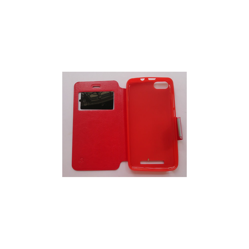 Capa Flip Cover Com Janela Wiko Lenny 3 Vermelho