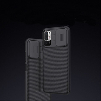 Capa Silicone Dura Xiaomi Redmi Note 10 5g Preto Nillkin Com Protetor De Câmera