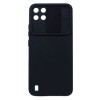 Realme C21 Black With Camera Protector And Sliding Window Silicone Gel Case