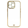 Apple Iphone 14 Pro Gold With Camera Protector And Glitter Stones Silicone Gel Case