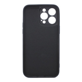 Capa Silicone Apple Iphone 14 Pro Max Preto Com Protetor De Câmera Robusta