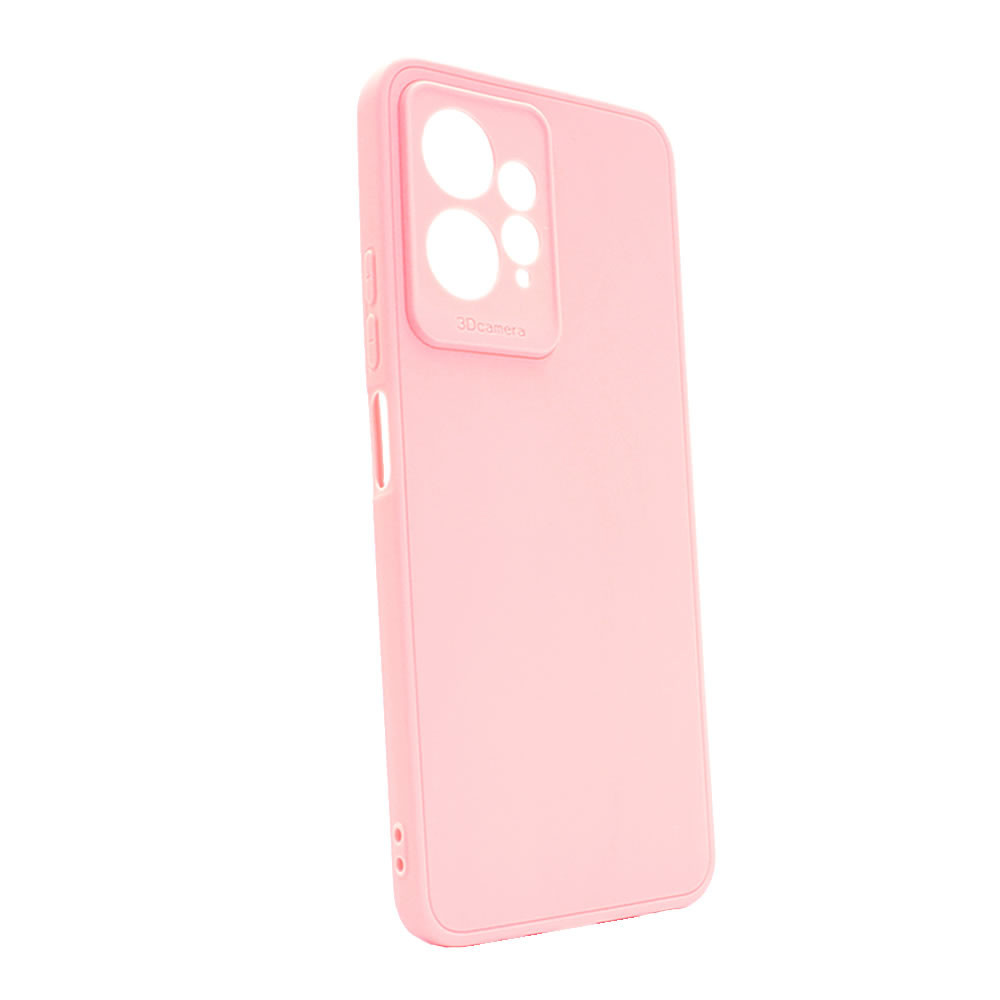 Xiaomi Redmi Note 12 4G Pink Silicone Case With 3D Camera Protector