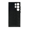 Samsung Galaxy S23 Ultra Black Leather Cushioned Silicone Case With Camera Protector D3