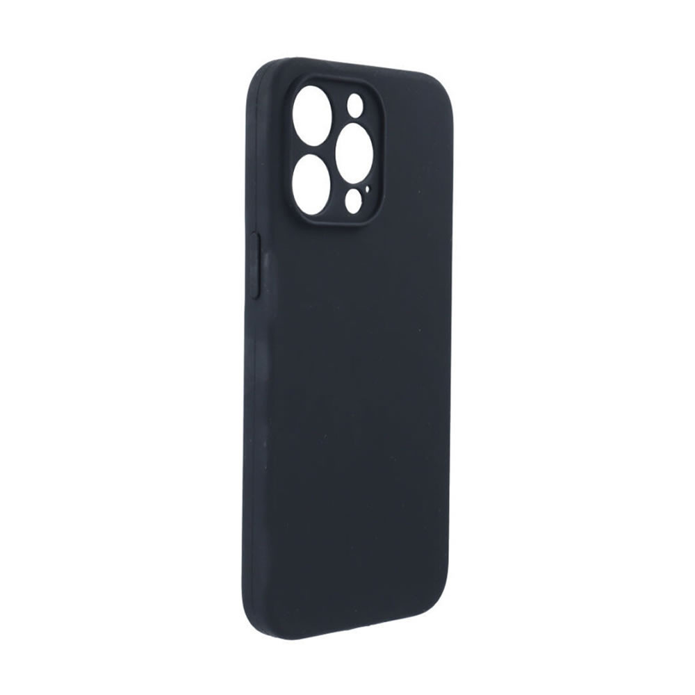 Apple Iphone 15 Pro Black Silicone Case With Camera Protector