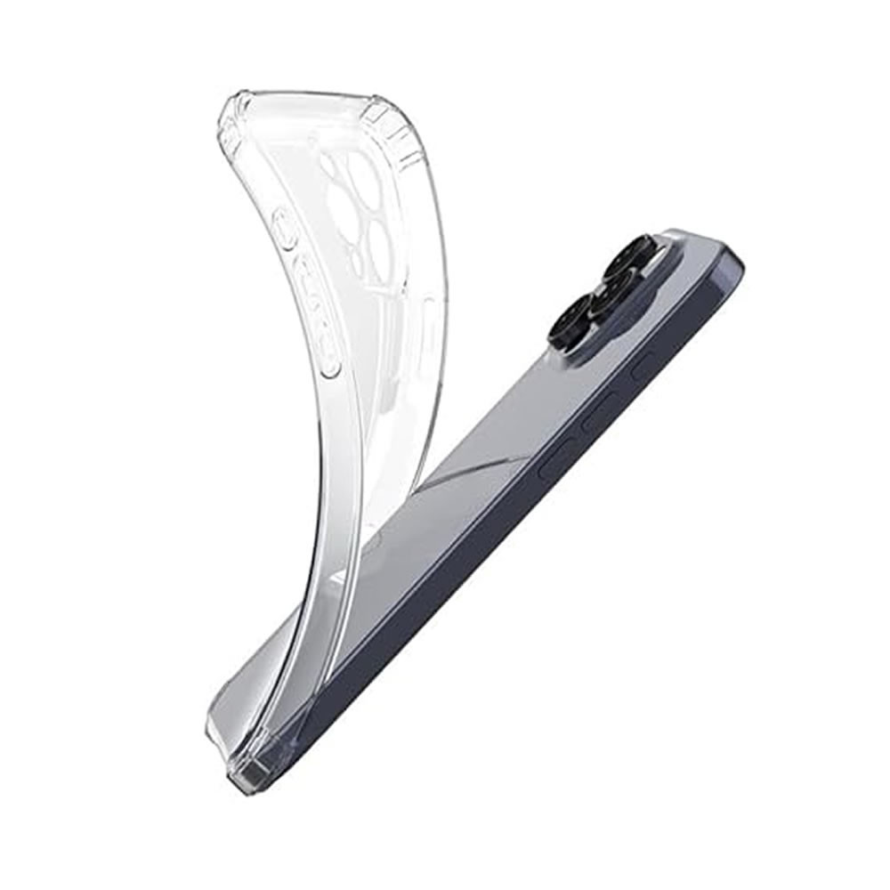 Capa Silicone Anti-Choque Apple Iphone 16 Pro Max Transparente Com Protetor De Câmera