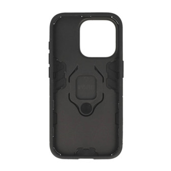 Apple Iphone 16 Pro Black Ring Armor Armor Carbon Anti-Shock Silicone Case