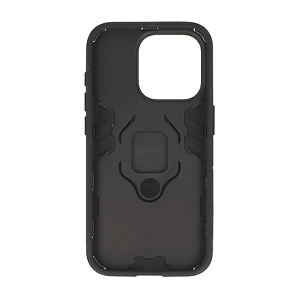 Apple Iphone 16 Pro Black Ring Armor Armor Carbon Anti-Shock Silicone Case