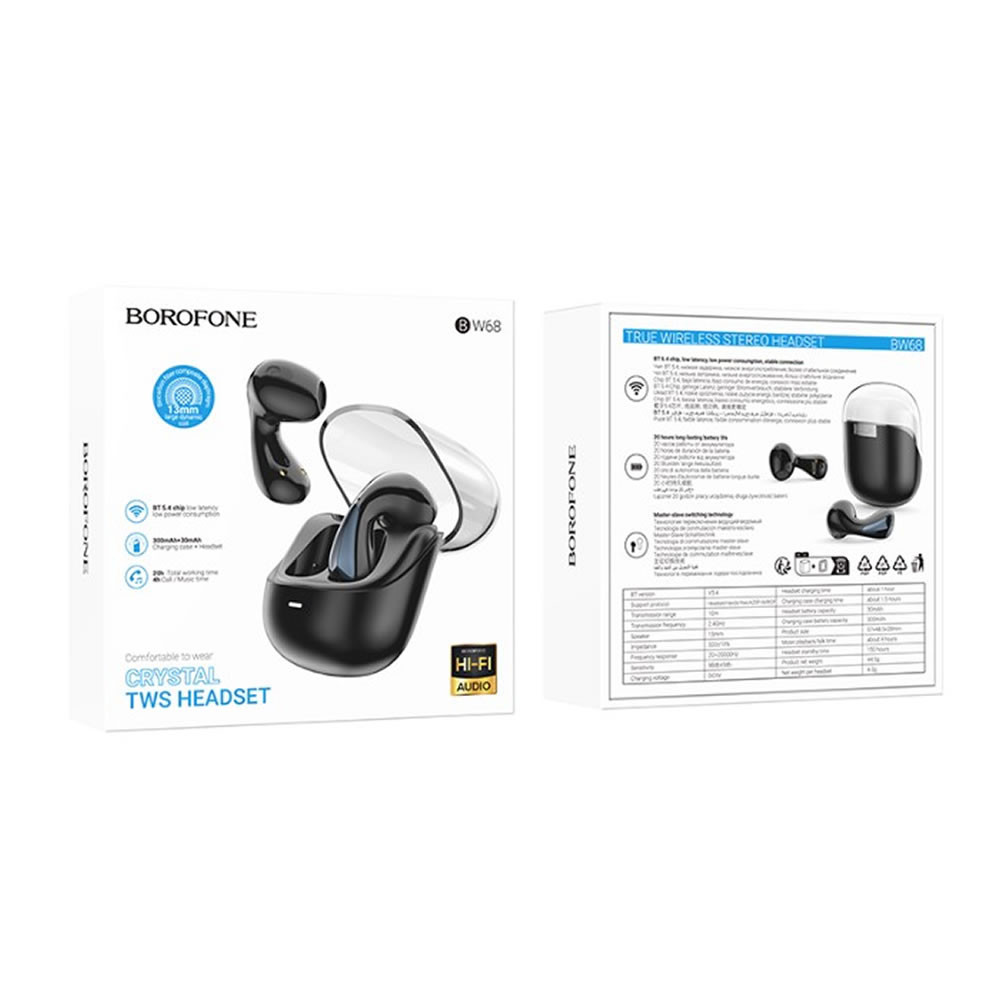 Borofone BW68 Black Crystal Earbuds