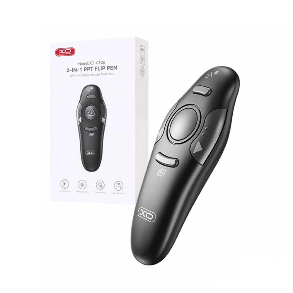 Caneta Xo Cf26 Preto Com Ponteiro Laser E Função De Rato