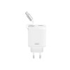XO CE31 White 30W 3.0A USB/USB-C Adapter With Retractil USB-C Cable