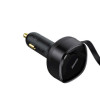 Carregador De Isqueiro Baseus Cgtx000001 Preto 30w Com Cabo Usb-C E Lightning Retrátil