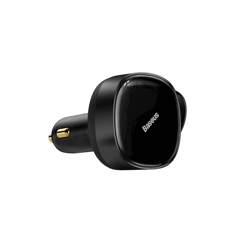 Carregador De Isqueiro Baseus Cgtx000001 Preto 30w Com Cabo Usb-C E Lightning Retrátil