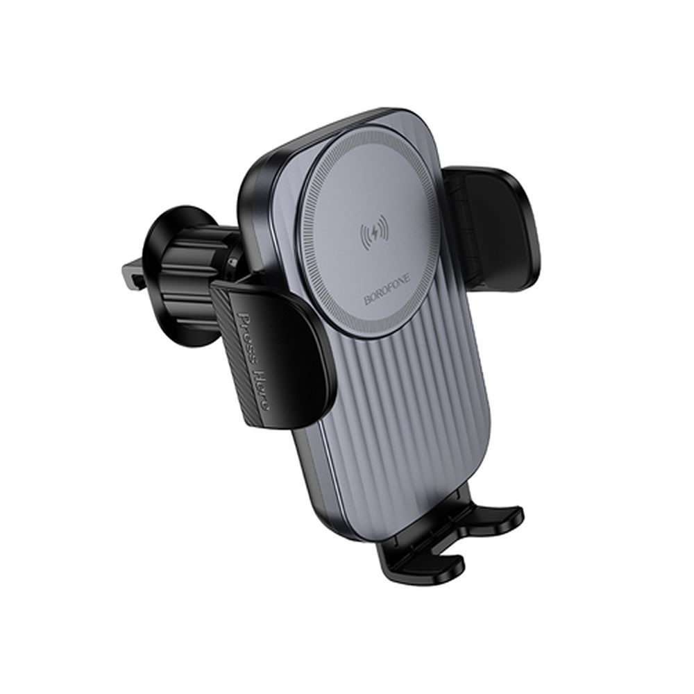 Suporte Com Carregador Borofone Bh221 Preto 15w Wireless Para Ventilação