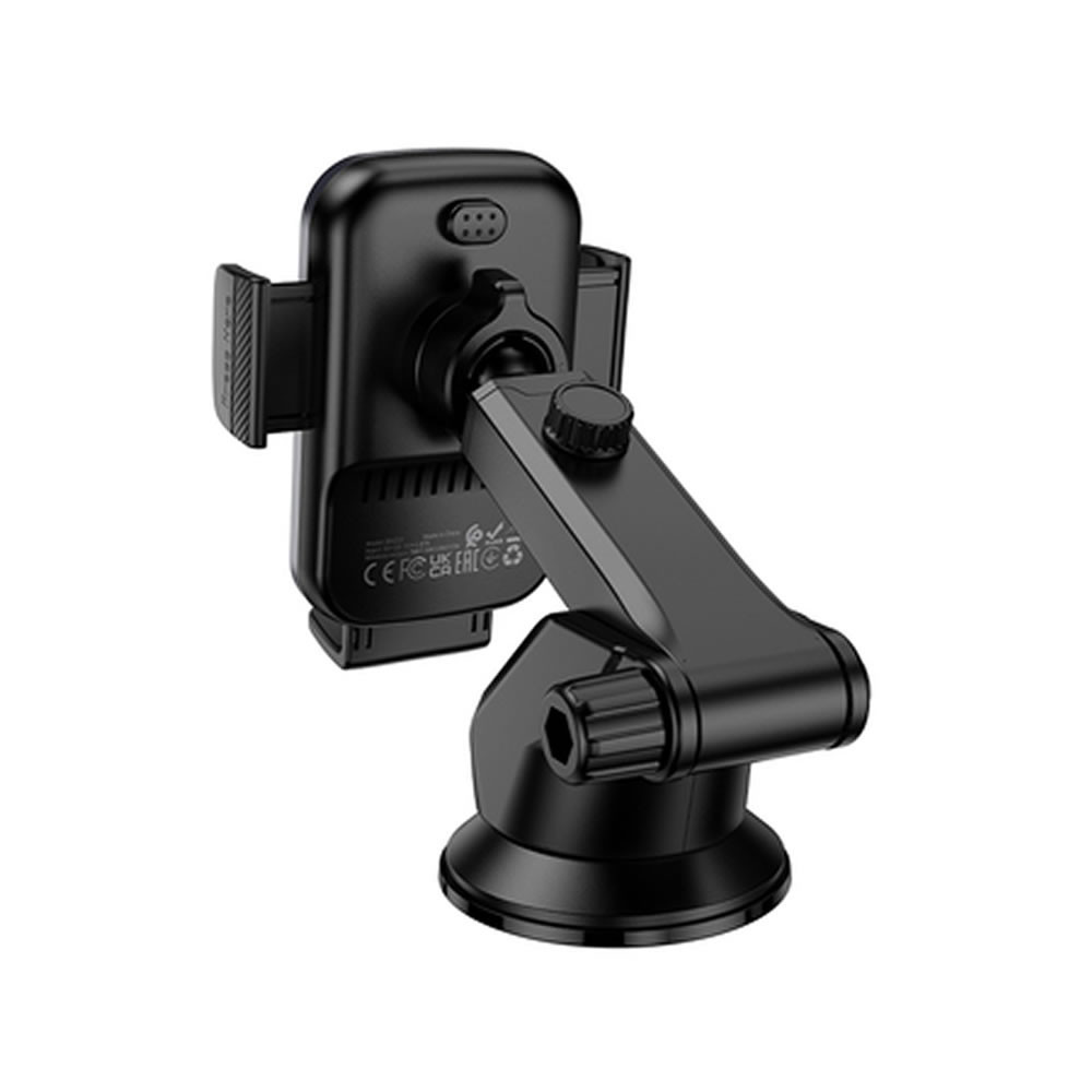 Suporte Com Carregador Borofone Bh222 Preto 15w Wireless Para Para-Brisas