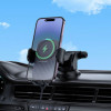 Suporte Com Carregador Borofone Bh222 Preto 15w Wireless Para Para-Brisas