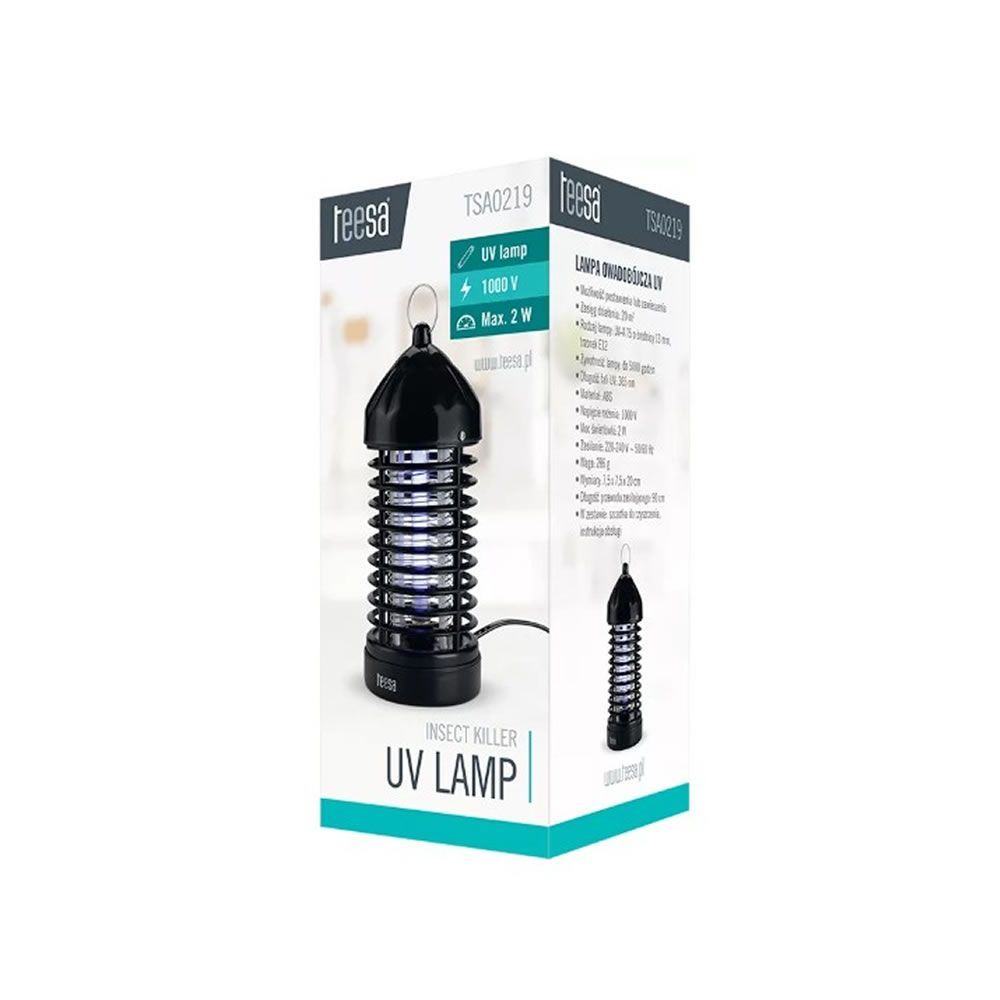 Mosquiteiro Elétrico Teesa Tsa0219 Preto 2w Com Lâmpada Uv