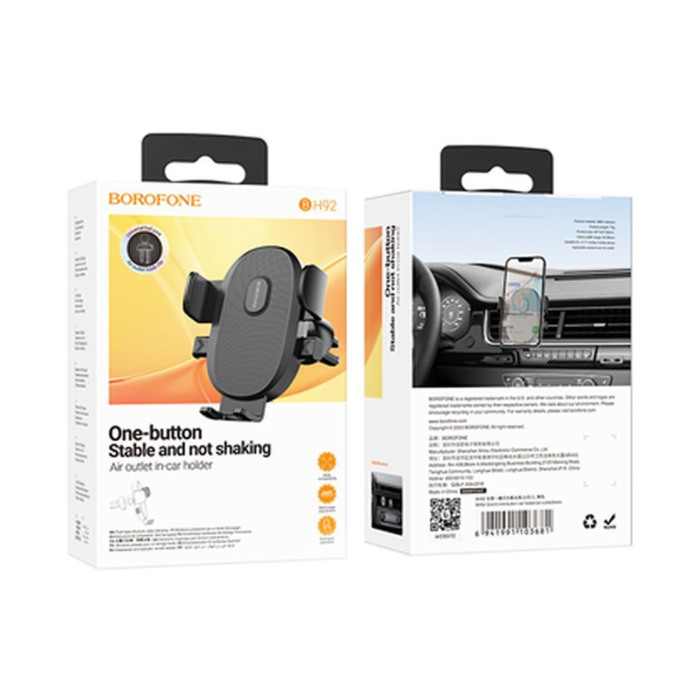Borofone BH92 Black Car Phone Holder With 360º Rotation