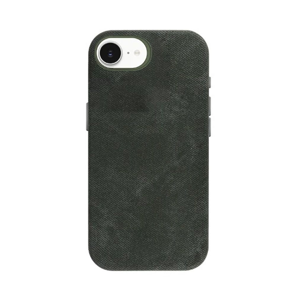 Capa Silicone Dura Apple Iphone 16e Verde Escuro Couro Com MagSafe