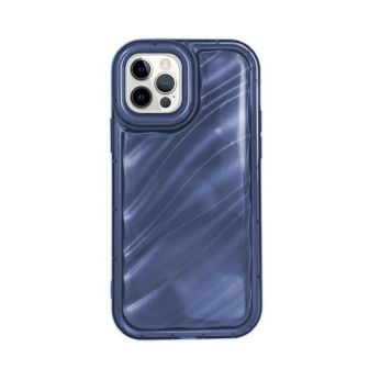 Apple iPhone 14 Pro Metallic Blue Silicone Case With Wavy Effect