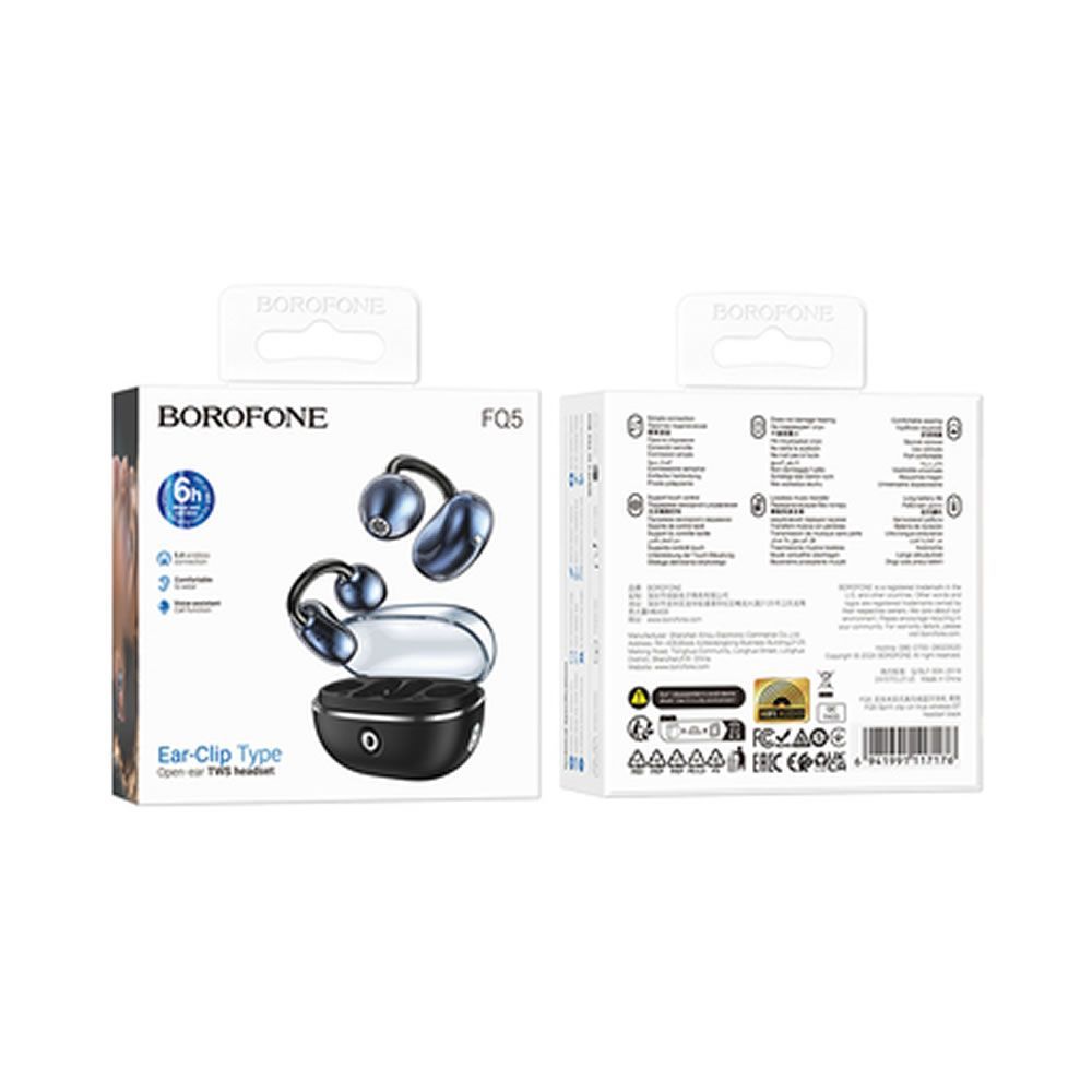 Borofone FQ5 Black Ear-Clip Earbuds TWS