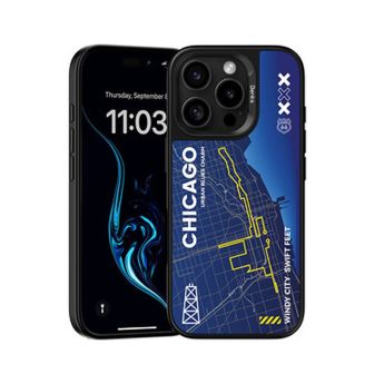 Apple iPhone 16 Pro Max Blue Chicago City TPU Silicone Case