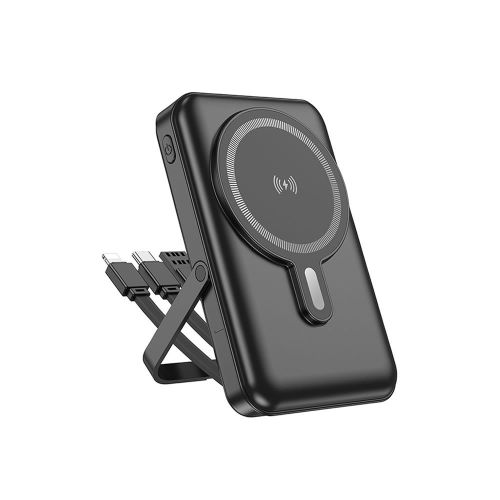 Borofone BJ67 Black 10000mAh Power Bank With MagSafe And USB-A, USB-C And Lightning Cable