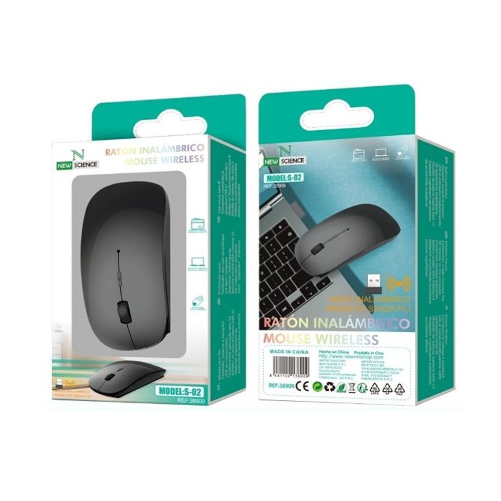 Rato Wireless New Science S-02 Preto