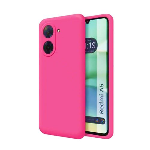Xiaomi Redmi A5 Pink Silicone Gel Case With Camera Protector