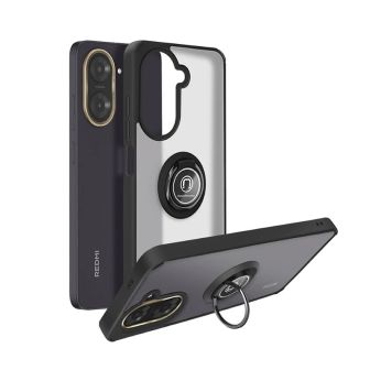 Capa Silicone TPU Com Anel De Dedo Magnético Xiaomi Redmi A5 Preto