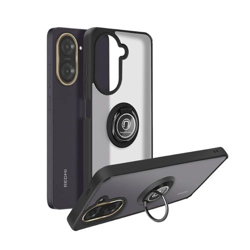 Capa Silicone TPU Com Anel De Dedo Magnético Xiaomi Redmi A5 Preto