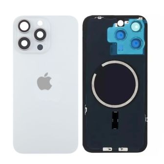 Tampa Traseira Apple Iphone 15 Pro Max Titânio  Branco Com Lente de Câmera