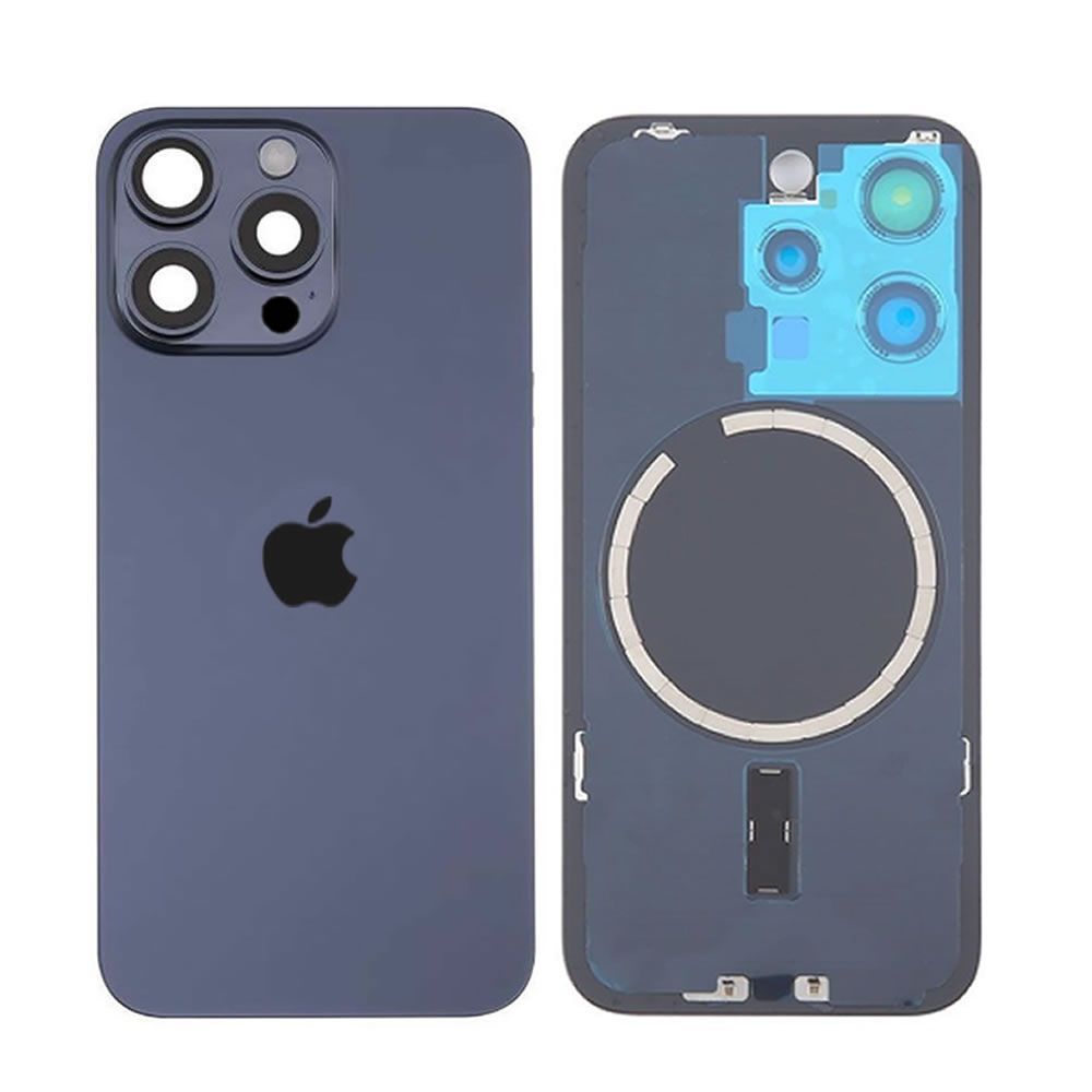 Apple Iphone 15 Pro Blue Titanium Back Cover With Camera Lens