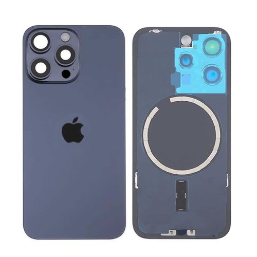 Apple Iphone 15 Pro Blue Titanium Back Cover With Camera Lens