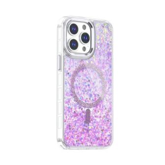 Capa Silicone Dura Apple Iphone 16 Pro Lilás Brilhantes MagSafe