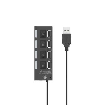 Adaptador HUB One Plus NG6054 Preto 2.0 Com 4 Portas USB E Interruptor