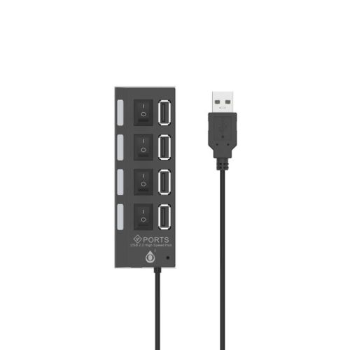 Adaptador HUB One Plus NG6054 Preto 2.0 Com 4 Portas USB E Interruptor