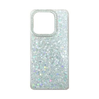 Xiaomi Redmi Note 14 4G Silver Glitter Hard Silicone Case