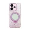 Xiaomi Redmi 13 4G/5G Pink Hard Silicone Case With Finger Ring And Mirror