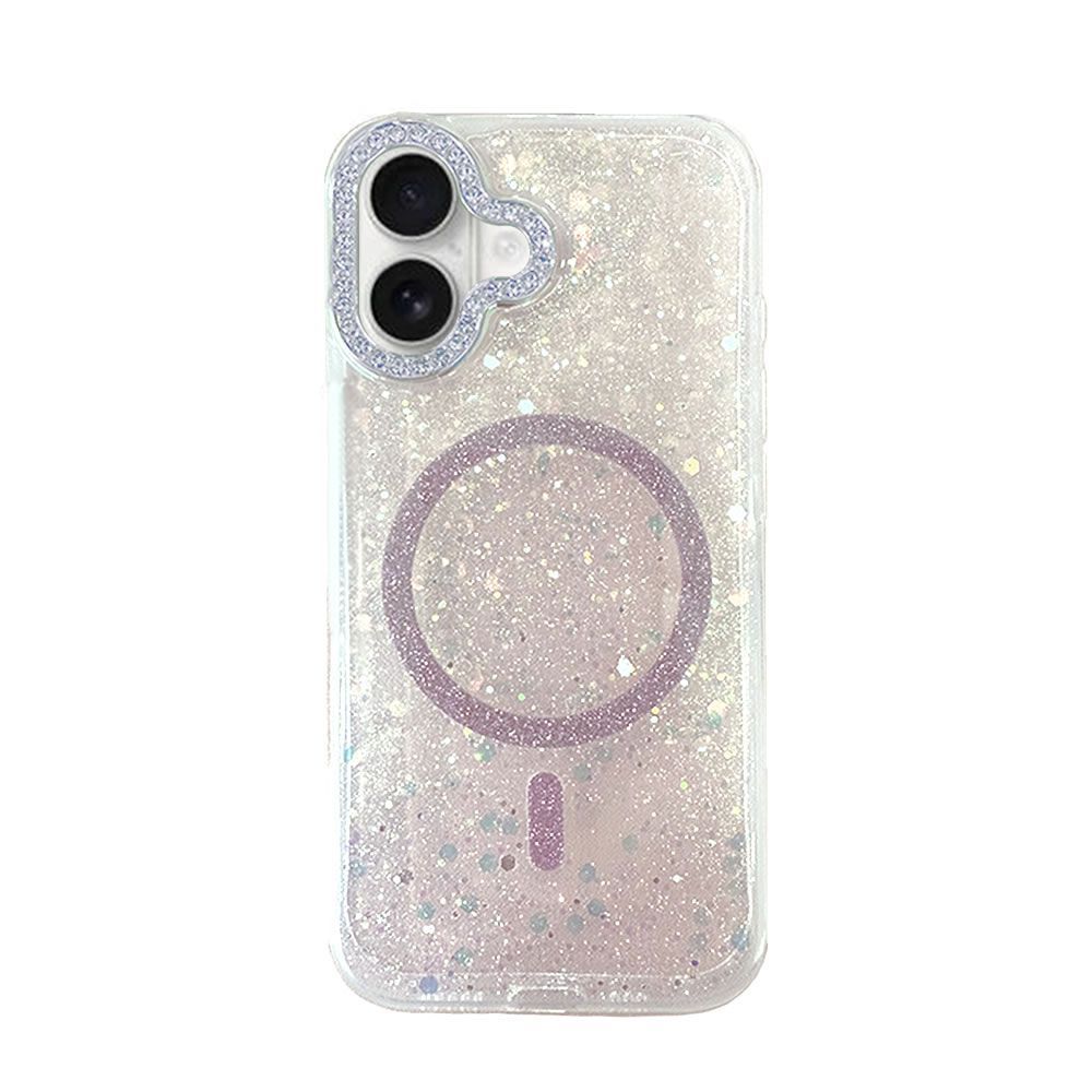 Capa Silicone Dura Apple Iphone 16 Rosa Brilhantes MagSafe
