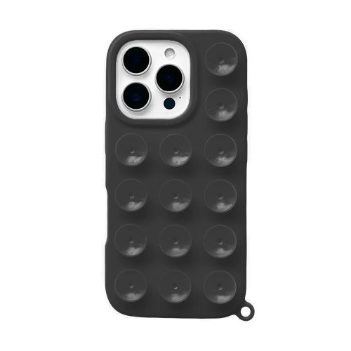 Apple iPhone 16 Pro Black Silicone Case With Suction Cups