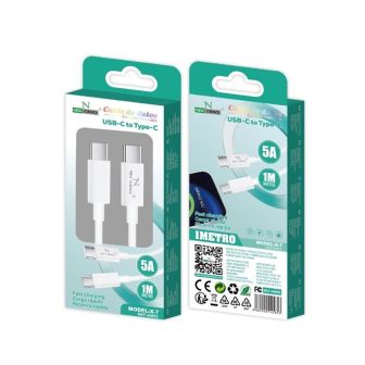 New Science X-7 White USB Type-C To Type-C Data Cable 5A 1m