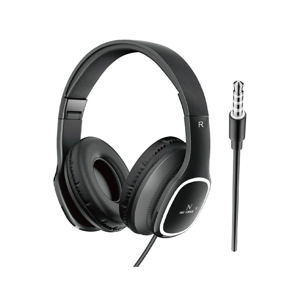 Auscultador New Science A-623 Preto Com Cabo Jack 3.5mm